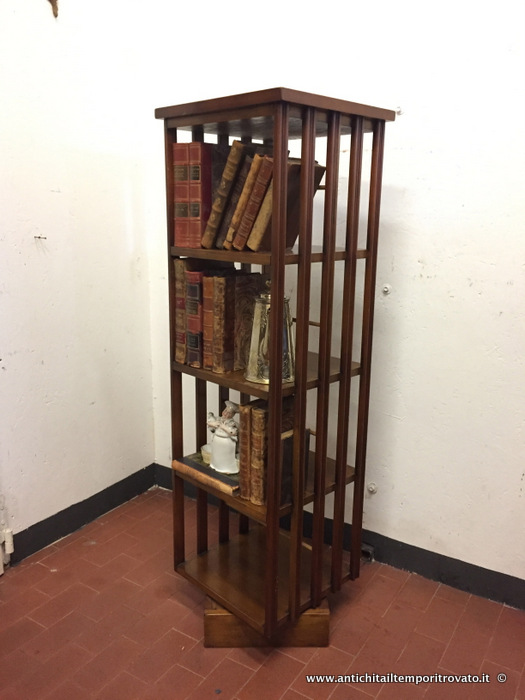 Antichità il tempo ritrovato - Antiquariato e restauro - Mobili antichi- Librerie-Piccola libreria girevole Libreria girevole di piccole dimensioni